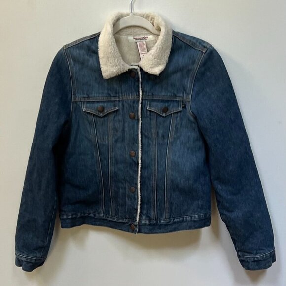 Abercrombie & Fitch Lined Jacket Style Medium Denim Color Size L - Picture 6 of 7